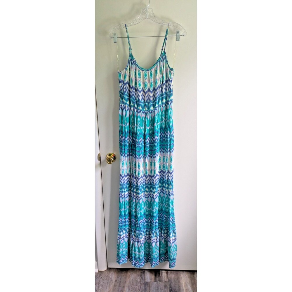 NWT Mossimo Green Tank Top Empire Dress High Waist Scoop Neck Ankle Length Large